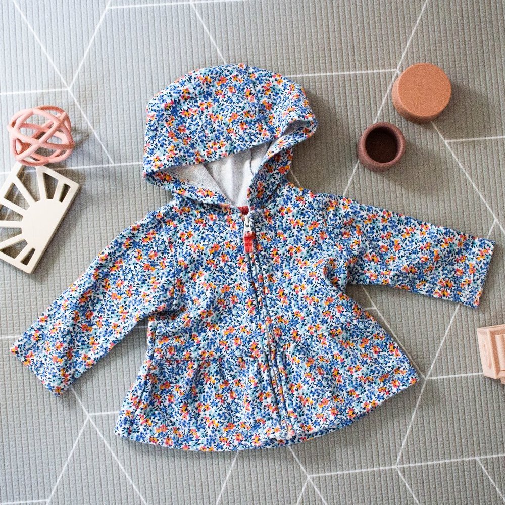 Carter's Baby Girl Floral Zip Sweatshirt Size 6 Months